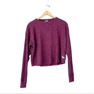 Victoria’s Secret Ribbed Crop Top Purple Size XS Basic Lounge Cozy